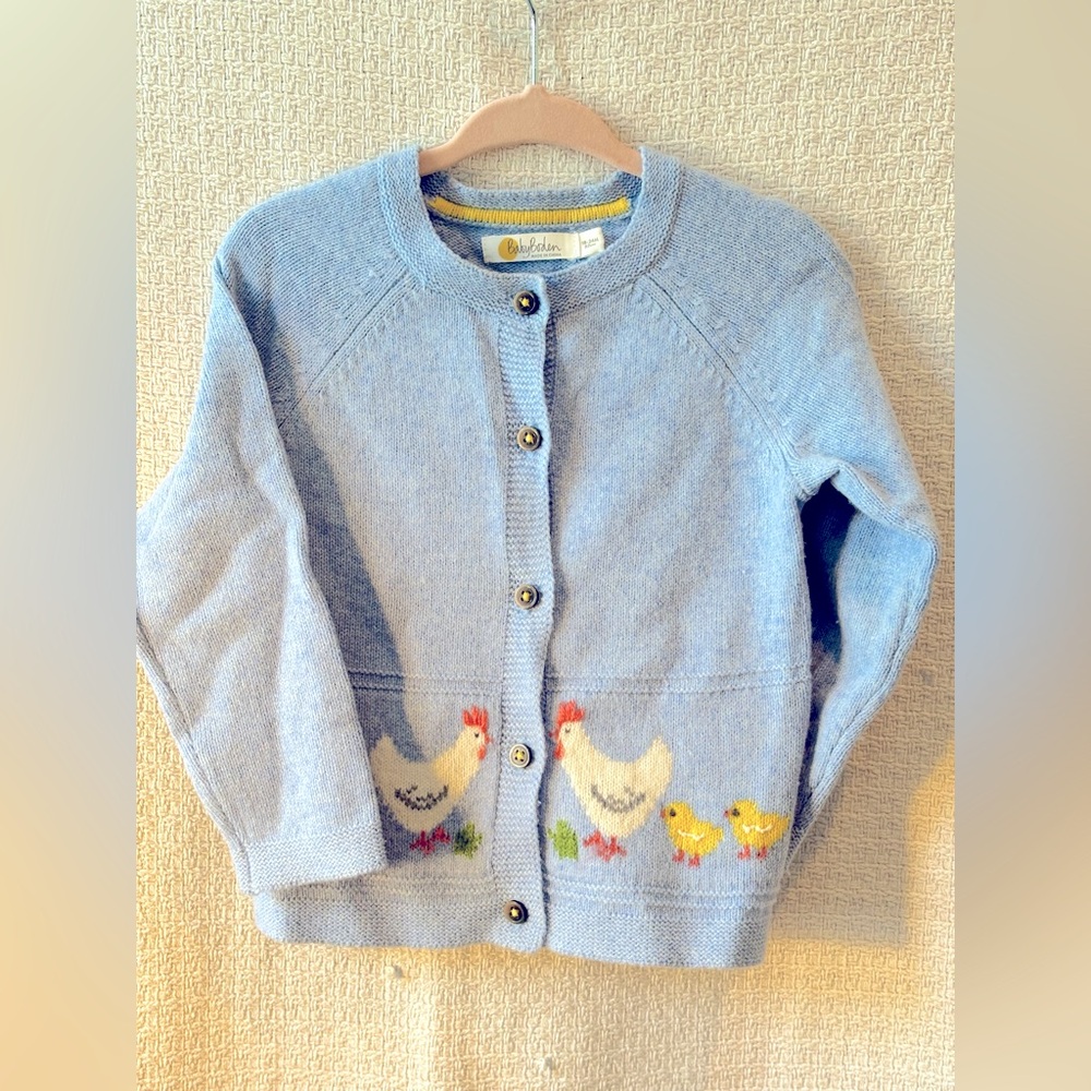 Lovely lLIKE NEW Mini Boden button down sweater size 18-24 months